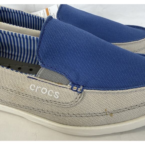 Crocs Walu Women’s Canvas Loafers Slip-On Blue US 9 Boat Shoes - Picture 7 of 10